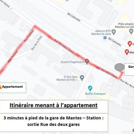 Appartement F2 De Haut Standing En Hypercentre Avec Jardin Prive A 270 M De La Gare De Mantes ! Eksteriør billede